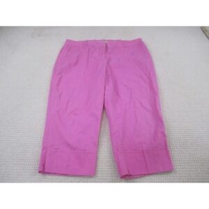 Bamboo Traders‎ Capri Pants Womens 20W Pink Cotton Stretch Wide Hem Pockets